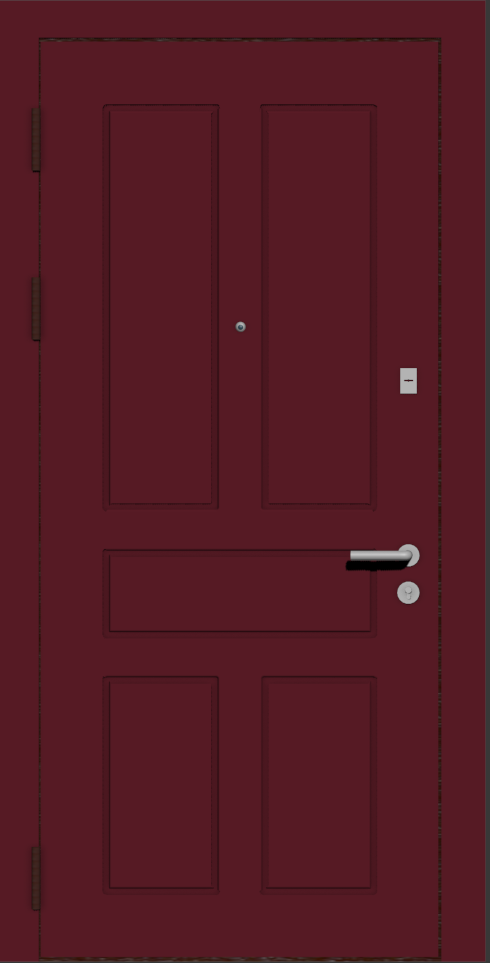 Металлическая входная дверь с отделкой эмаль бордовая